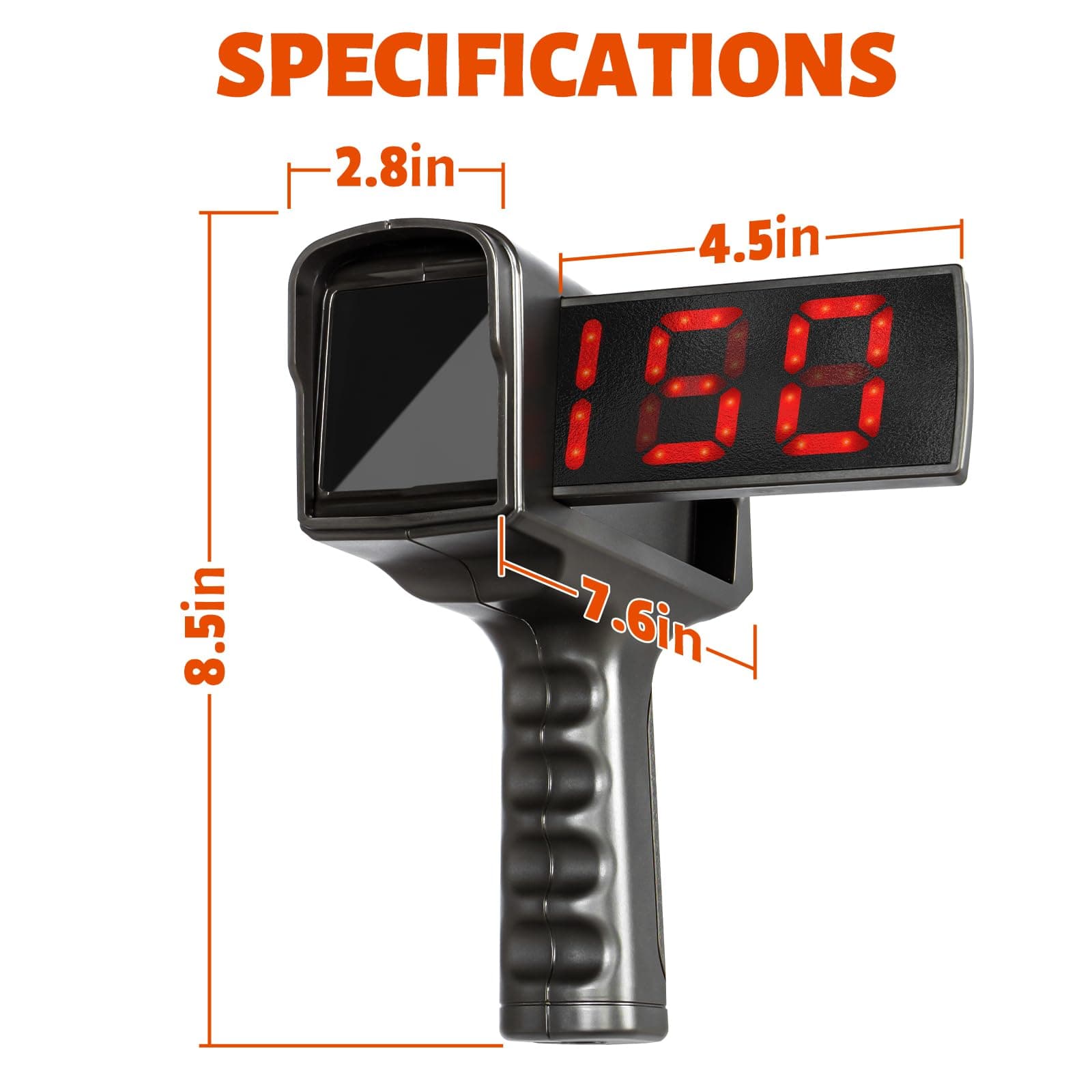Baseball Radar Speed Gun | LED+LCD Larger Display Radar Gun for Baseball, Softball & Soccer Training Equipment | Speed Training Equipment with 10-Data Playback