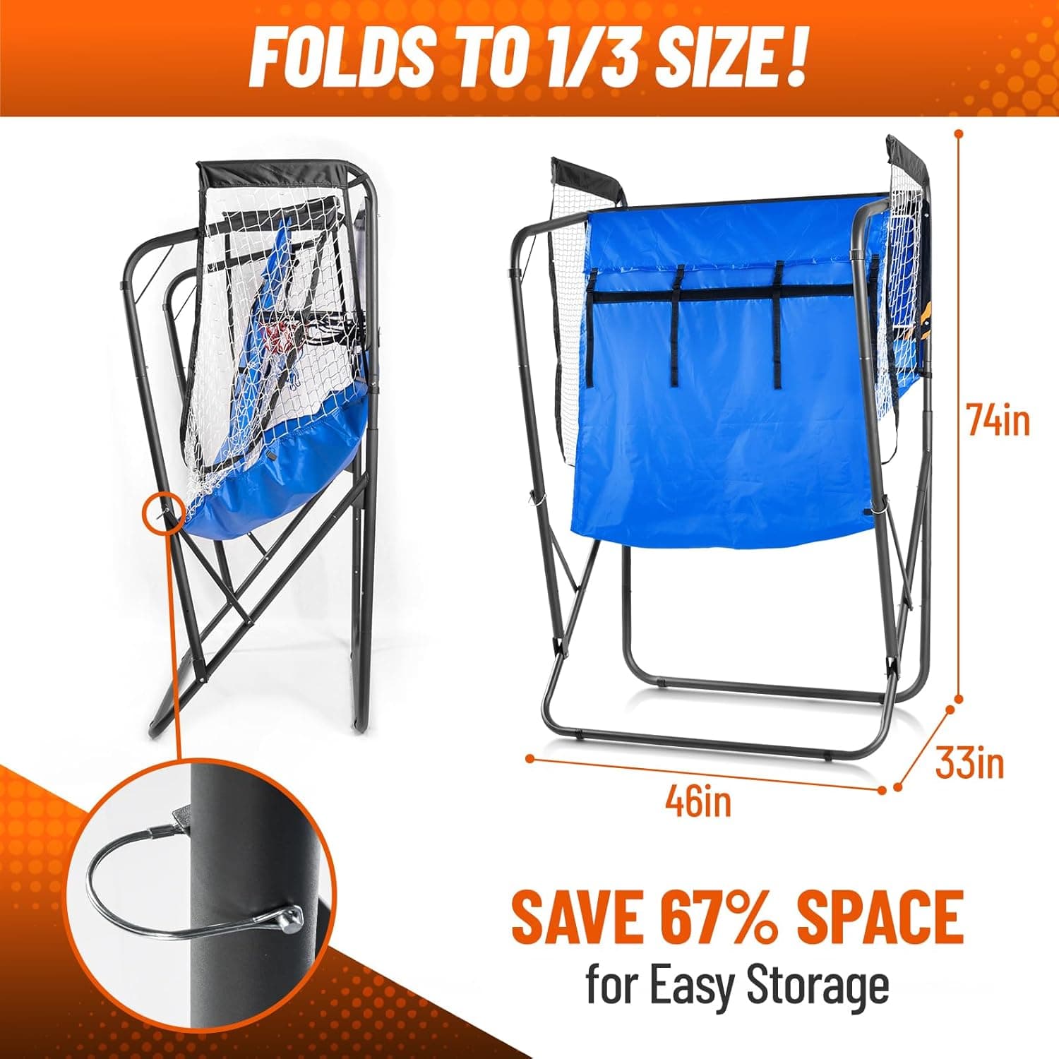 Dual Shot Sport, Basketball Arcade Machine with Adjustable on Front & Back – Foldable Indoor Basketball Game for Home, Gym & Multiplayer Fun | 8 Game Modes W/ 4 Balls & LED Scoreboard and Timer alternate view